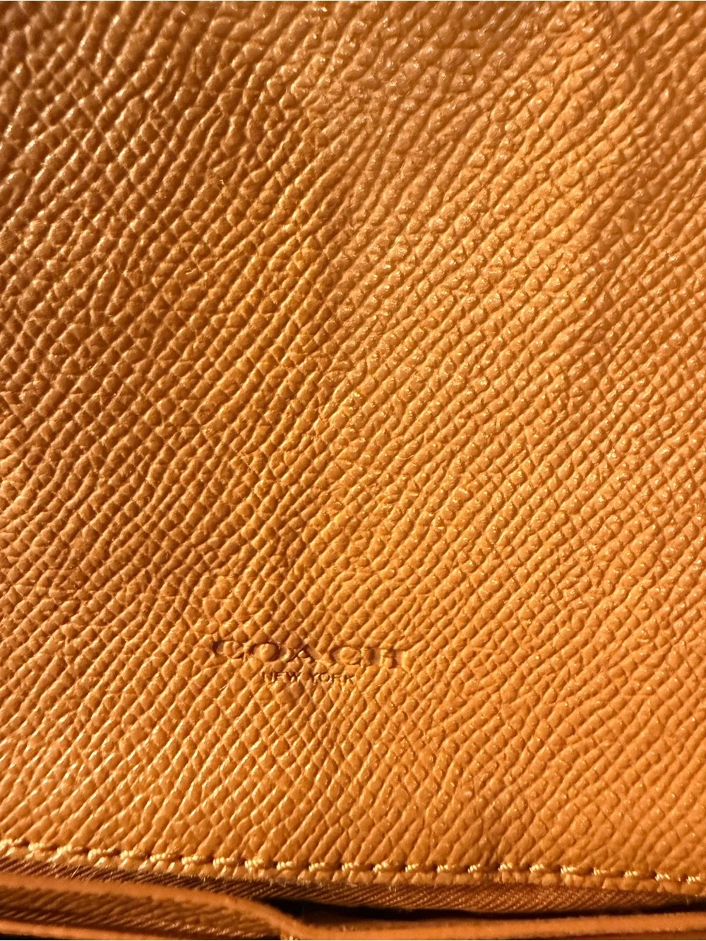 Coach Brown  Pebbled Leather Wallet with Embossed Logo